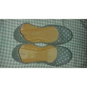 Bass Flats, Grey Polka Dot, 9.5